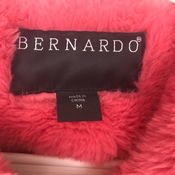 Bernado Borg Faux Fur Jacket Coral - Picture 4 of 7